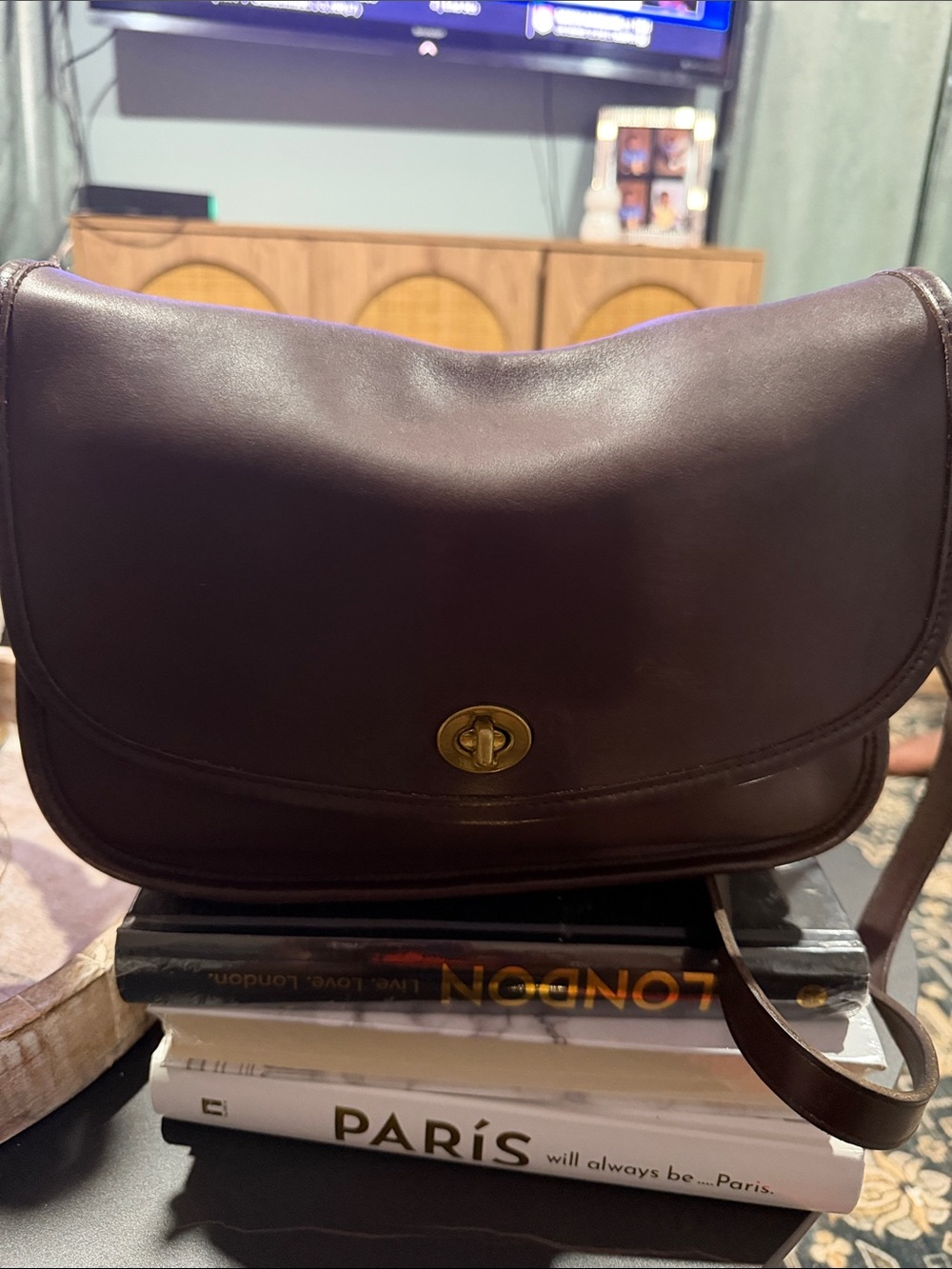 Vintage Coach City Bag Mahogany Brown Leather Handbag 9790